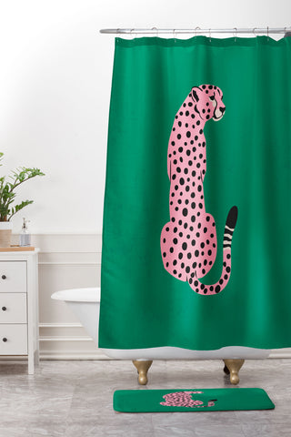 ayeyokp The Stare Pink Cheetah Edition Shower Curtain And Mat