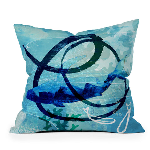 Barbara Chotiner Ocean Swirl Outdoor Throw Pillow