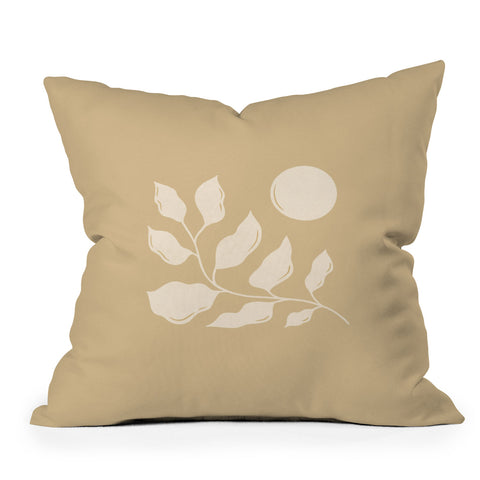 Barlena Boho Style Leaf and Sun Outdoor Throw Pillow