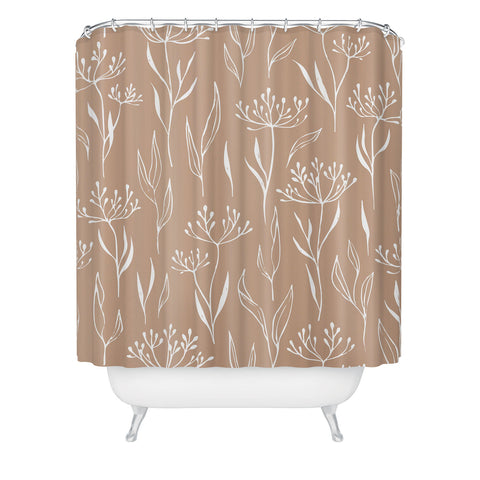 Barlena Dried Flowers and Leaves Shower Curtain