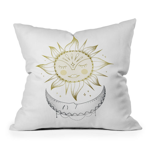 Barlena Magical Sun and Moon Outdoor Throw Pillow