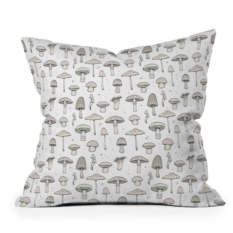 Barlena Mushrooms Pattern Outdoor Throw Pillow