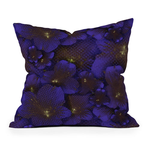 Bel Lefosse Design Electric Blue Orchid Outdoor Throw Pillow