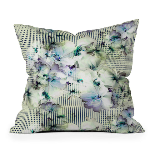 Bel Lefosse Design Flowers And Lines Outdoor Throw Pillow