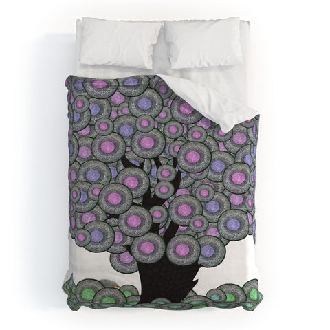 Belle13 Abstract Tree And Hedgehog Duvet Cover