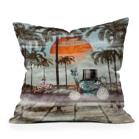 Belle13 Alice Goes To California Outdoor Throw Pillow