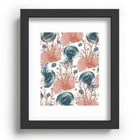 Belle13 Coral And Jellyfish Recessed Framing Rectangle