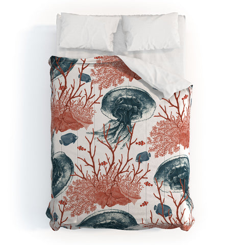 Belle13 Coral And Jellyfish Comforter