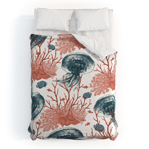 Belle13 Coral And Jellyfish Duvet Cover