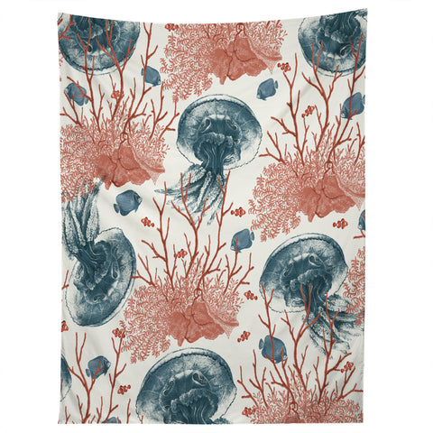Belle13 Coral And Jellyfish Tapestry