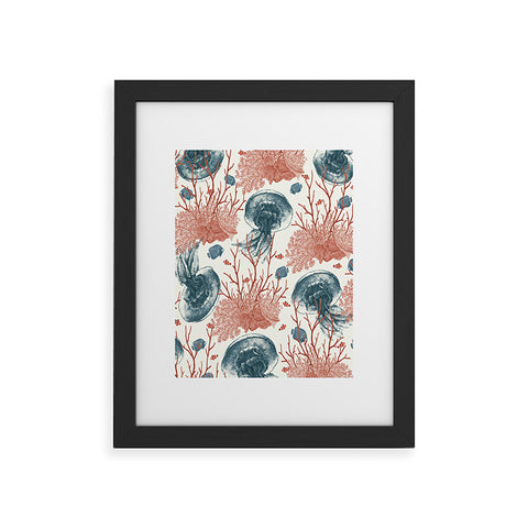 Belle13 Coral And Jellyfish Framed Art Print