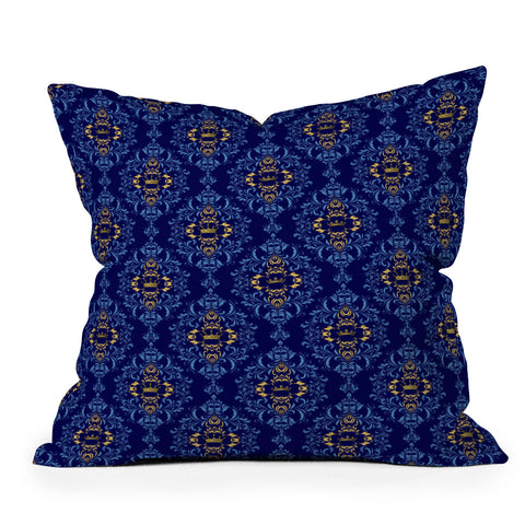 Belle13 Royal Damask Pattern Outdoor Throw Pillow