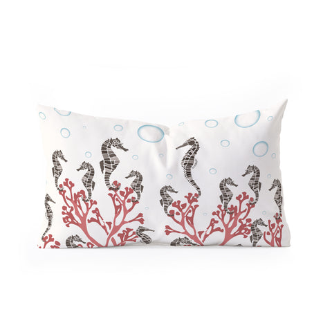 Belle13 Seahorse Forest Oblong Throw Pillow