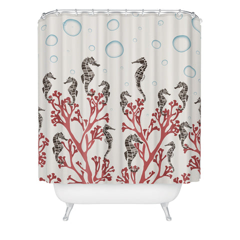 Belle13 Seahorse Forest Shower Curtain