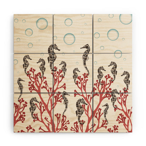 Belle13 Seahorse Forest Wood Wall Mural