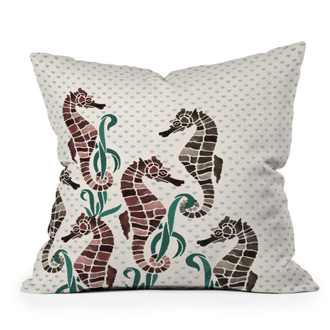 Belle13 Seahorse Love Outdoor Throw Pillow