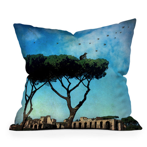 Belle13 The Cat King Of Rome Outdoor Throw Pillow