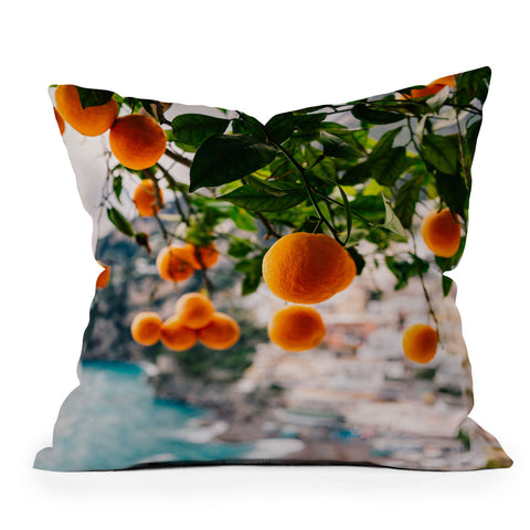 Bethany Young Photography Amalfi Coast Oranges Outdoor Throw Pillow