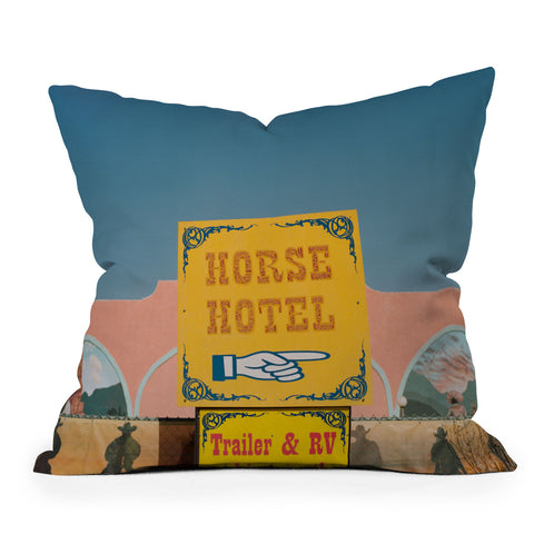 Bethany Young Photography Horse Hotel on Film Outdoor Throw Pillow