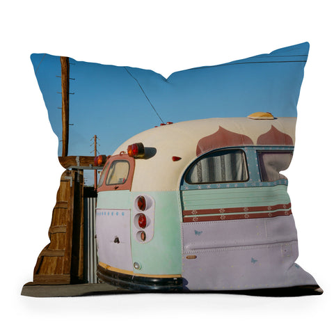 Bethany Young Photography Joshua Tree Bus on Film Throw Pillow