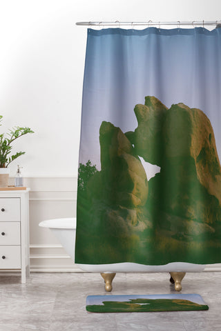 Bethany Young Photography Joshua Tree Moon VI on Film Shower Curtain And Mat