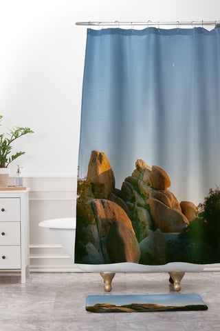 Bethany Young Photography Joshua Tree Moon X on Film Shower Curtain And Mat