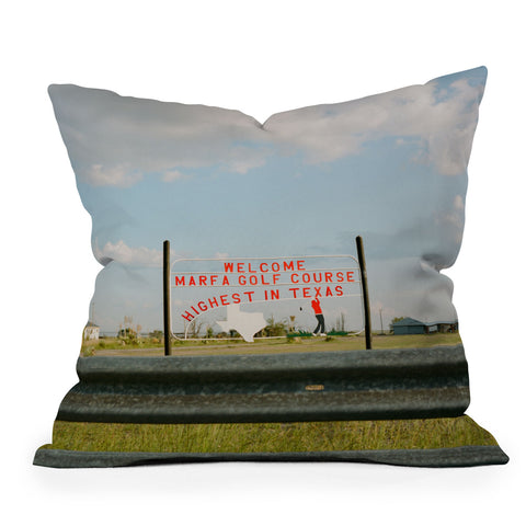 Bethany Young Photography Marfa Golf Course on Film Outdoor Throw Pillow