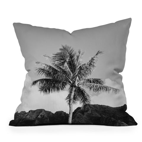 Bethany Young Photography Monochrome Hawaiian Palm Outdoor Throw Pillow