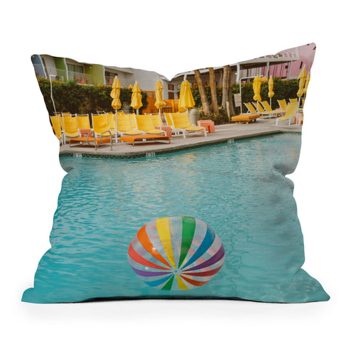 Bethany Young Photography Palm Springs Pool Day Outdoor Throw Pillow