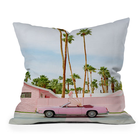 Bethany Young Photography Pink Palm Springs on Film Outdoor Throw Pillow