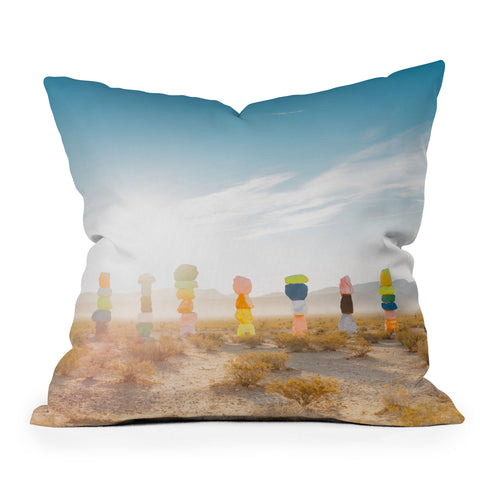 Bethany Young Photography Seven Magic Mountains Sunrise Outdoor Throw Pillow