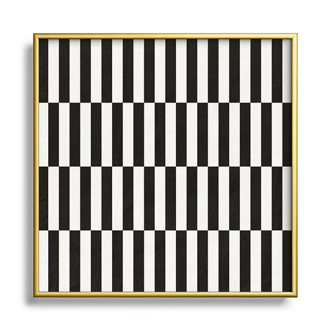 Bianca Green Black And White Order Square Metal Framed Art Print