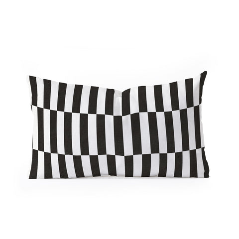 Bianca Green Black And White Order Oblong Throw Pillow