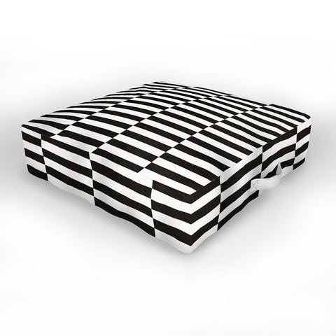 Bianca Green Black And White Order Outdoor Floor Cushion