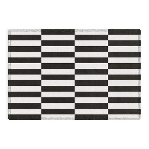 Bianca Green Black And White Order Outdoor Rug