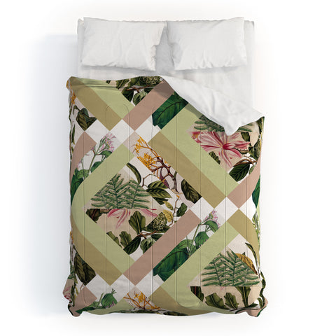 Bianca Green Cubed Vintage Botanicals Comforter