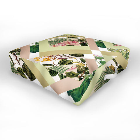 Bianca Green Cubed Vintage Botanicals Outdoor Floor Cushion