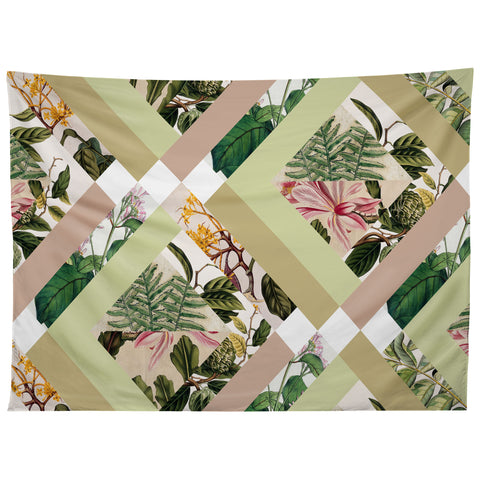 Bianca Green Cubed Vintage Botanicals Tapestry