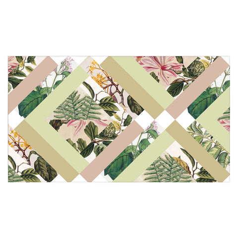 Bianca Green Cubed Vintage Botanicals Tablecloth