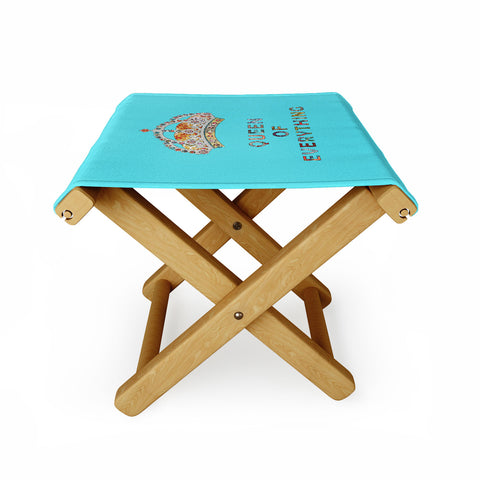 Bianca Green Queen Of Everything Blue Folding Stool
