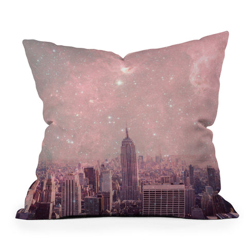 Bianca Green Stardust Covering New York Outdoor Throw Pillow