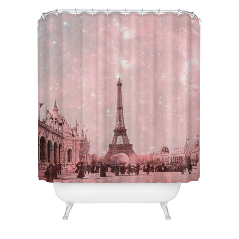 Bianca Green Stardust Covering Vintage Paris Shower Curtain