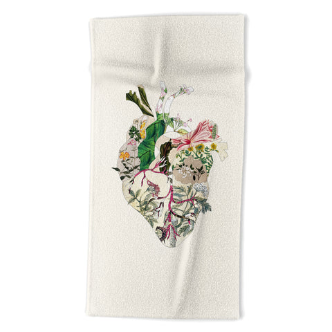 Bianca Green Vintage Botanical Heart Beach Towel