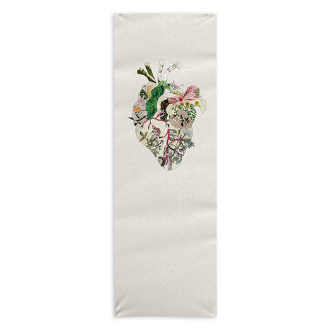 Bianca Green Vintage Botanical Heart Yoga Towel