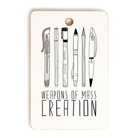 Bianca Green Weapons Of Mass Creation White Cutting Board Rectangle