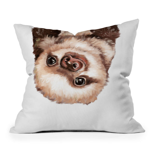 Big Nose Work Baby Sloth Outdoor Throw Pillow