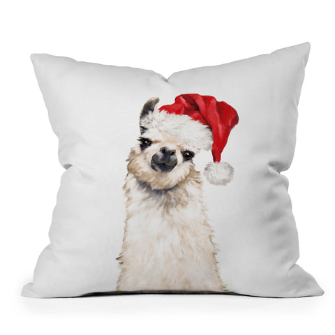 Big Nose Work Christmas Llama Outdoor Throw Pillow