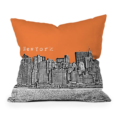 Bird Ave New York Orange Outdoor Throw Pillow
