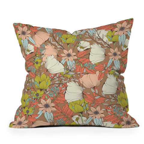 BlueLela Botanical pattern 009 Outdoor Throw Pillow