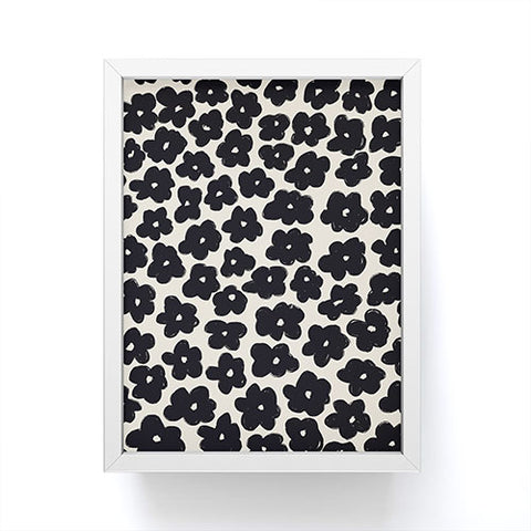 Bohomadic.Studio Black and White Daisy Pattern Framed Mini Art Print